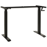 Manual Height Adjustable Standing Desk Frame Hand Crank Black 43_321719