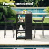 Gardeon Outdoor Bar Set Patio Furniture Dining Chairs Table and Chairs Wicker ODF-BA-TW-STORE-SET