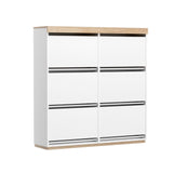 Artiss Shoe Rack Cabinet 3-Tier 45 Pairs White FUR-U-SHOE-6D-WHWD-AB