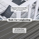 Rabbit Hutch Chicken Coop with Wheels 96.5 x 56 x 90.5cm 2 Storey Pet Cage Run HOPKINS V274-PET-RHPOLY29922-GY