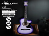 Karrera 38in Cutaway Acoustic Guitar with Carry Bag - Purple Burst CC38-SPU