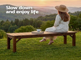 Gardeon Garden Benches Garden Seating Backless Timber Seat 150cm Brown ODF-BENCH-150-CC