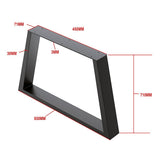 Trapezium-Shaped Table Bench Desk Legs Retro Industrial Design Fully Welded - Black V63-834821