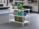 Stainless Steel Food Prep Table, 18 x 36 x 34 Inch Commercial Kitchen Worktable, with 2 Adjustable V952-CFBXGGZTSCGZKRMMXV0
