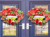 Christmas Green Monster Leg Wreath Door Hanging Decoration Holiday Front Door Decor Outdoor V1358-D132-QAZMLP00019