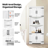 VEVOR 68" Corner Storage Cabinet with 4 Wooden Doors & Adjustable Shelves White V952-SJSNJSNJGD684LBBOV0
