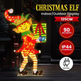 Christabelle 1.2m Christmas Elf Display Indoor Outdoor with LED Lights Decoration MHA500