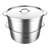 SOGA Food Steamer 32cm Commercial 304 Top Grade Stainless Steel 2 Tiers STEAMERSS2781A32CM