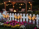 2Pack Solar Butterfly Lights Outdoor Metal Decor with 20 Led Decorative 10"Outdoor Butterfly V1107-124-75442-YEL-2PACK