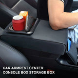 Car Armrest Cushion, Universal Car Center Console Armrest Pillow Pu Leather Memory Foam With Cup V1188-MS-227-1786