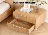 Artiss Queen Bed Frame and 2 Bedside Table Set, Boucle Upholstery Platform Bed BFRAME-G-DUNE-BS-03X2