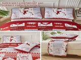 Winter Wonderland snowman santa Christmas Queen Bedspread Set V745-MAC080253Q13U