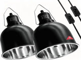 Reptile Light Fixture, 2 Packs 5.5 Inch Deep Dome Lampshade Dimmable, Reptile Heat Lamp Fixture with V1366-AZ2-W-18283