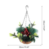 Artificial Christmas Hanging Basket Decorated with Pine Cones Ball Lights Christmas Holiday V1294-YM0523-10323026
