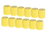 12Pcs Bandage Wrap Natural Latex Elastic Self Adhesive Wrap for Cows Dogs Horses 10cm Yellow V1294-YM0523-3111220104712