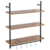 VEVOR Industrial Pipe Shelf 3 Tier 32x9.84in Wall-Mount for Kitchen Bedroom V952-JSGZWJYGHMBHKQBT1V0