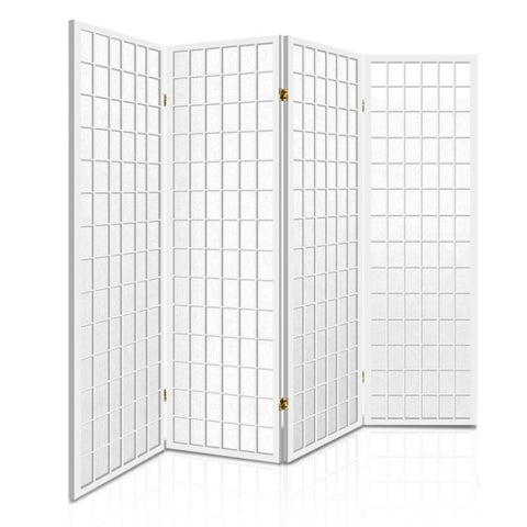 Artiss 4 Panel Room Divider Screen 174x179cm White RD-4019-4P-WH