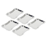 5Pcs Stainless Steel Rectangular Table Snack Dessert Service Plate Towel Storage DishWithace Edge V1294-YM0901-3118200137413