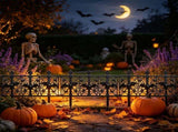 Halloween Garden Fence Panels, 10-Pack Decorative Yard Border with Floral and Bird Design, Outdoor V1366-AZ2-W-23511
