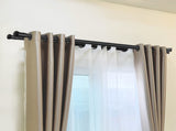 Marlow Black Double Curtain Rod Steel Pole Pommel Set Extendable Adjustable CD1019-BK_NZ