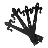 1 Set Black Garage Door Hardware with Flat Embossed Decorative Hinges for and Stylish Door Support V1369-AZ3-W-20716
