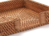 2X Rattan Napkin Holder Square,Wicker Basket for Kitchen,Flat Holders Woven V1366-AZ2-W-14463