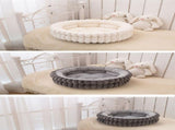 Pet Bed Cat Bed Dog Bed All-Season Bed Ultra-Soft Plush Large Pet Bed Round Pet - Gray - Size V1347-135-28322-GRY-50-20-15