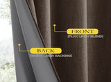 Coffee Vintage Linen 100% Blackout Curtains for Living Room, Thermal Insulated Curtains 95 Long, V1258-DP02-C-1291