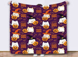 Halloween Throw Blanket Cozy Microfiber Blanket Soft Flannel Throw Festive Home Pumpkin Ghost V1107-114-98907-PUR5