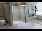 Sliding Glass Shower Door 130-140cm Chrome with Square Handle V63-846931