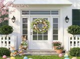 Easter Wreath for Front Door Decorations, Easter Egg Door Wreath Decorations, Spring Wreaths with V1258-DP02-WO-516