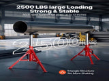 V Head Pipe Stand 0.32 - 30.48 cm Capacity, Adjustable Height 610mm-1067mm, Pipe Jack Stands 1134kg V952-GJ1107BGJ-VX00001V0