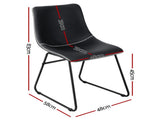 Artiss 2x Dining Chairs Retro PU Leather Kitchen Lounge Cafe Accent Chair Black UPHO-C-DIN-2503-BKX2