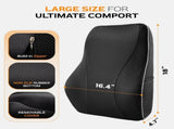 Extra Dense Lumbar Pillow with Double Adjustable Straps - Ergonomic Lumbar Support Pillow for Office V1258-DP02-C-86