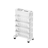 Mobile Bookshelf, Plastic Rolling Organization Shelf, Practical Rotatable for Home, Movable Bookcase V1189-WXFWAL-20260319-00898