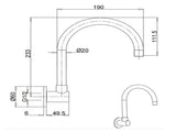Brushed Nickel Round Gooseneck Arm Faucet Water Outlet Wall Mount Bathtub Spout V1233-SP913BS