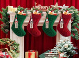 Personalized Christmas Stockings - 18 Inches Hanging Stockings with DIY Snowman Name Tags, 4PCS V1192-AZ-W-25888