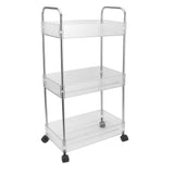 Kitchen Storage Rack Multifunctional 3 Tier Mobile Storage Cart for Bathroom Laundry Room Narrow V1294-YM0710-3112230072111