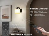 Battery Operated Wall Sconces Set of 2, Rechargeable LED, Touch & Remote Control, Black V1263-JX-5790