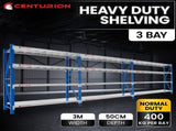 Centurion Standard 3 Bay Heavy-Duty All Steel Shelving 2m 1200kg Rack LS-099-3