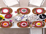 Placemats, Heat Resistant Oval Placemats Set of 6 Washable 12 x 17 Inch, Waterproof Table Mats, V1258-DP02-F-714