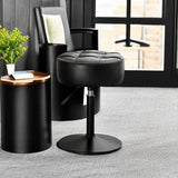 Adjustable Vanity Stool, 360&degSwivel Vanity Chair for Makeup Room, Black Stool Chair for Vanity, V1258-DP02-C-1415