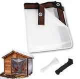 Transparent tarpaulin with eyelets, transparent tarpaulin for outdoor use, waterproof film, woven V1188-ZXY-131-214