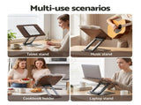 Artiss Book Stand Telescopic Book Holder with Page Clip Ergonomic Desktop Stands OAK BK-ST-RISE-WD