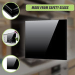 Toughened 90cm x 70cm Black Glass Kitchen Splashback V63-800217