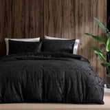 Ardor Rui Black Embossed Velvet Soft Quilt Cover Set Queen V442-INT-QUILTCS-RUIVELVET-BLACK-QS