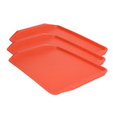 3PCS Colorful Food Tray Rectangle Thickened Binaural Plastic Tray Heat Resistance Stackable V1294-YM0523-3118220042011