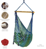 Mayan Legacy Extra Large Outdoor Cotton Mexican Hammock Chair in Caribe Colour V97-HSCHCARIBE