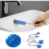 3 Piece Drain Brush Set Flexible Long Stainless Steel Tube & Double Ended Brushes for Kitchen Pipe V1192-AZ-W-22207