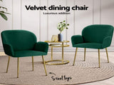 Artiss Dining Chairs Set of 4 Velvet Armchair Green UPHO-C-DIN-5220-VEL-GRX4